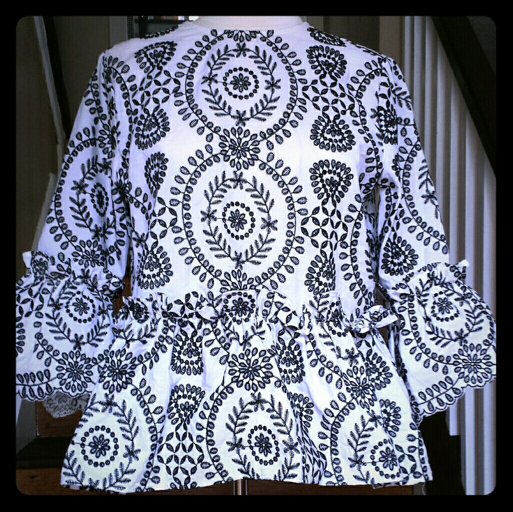 ASOS DESIGN Embroidered Ruffle Top